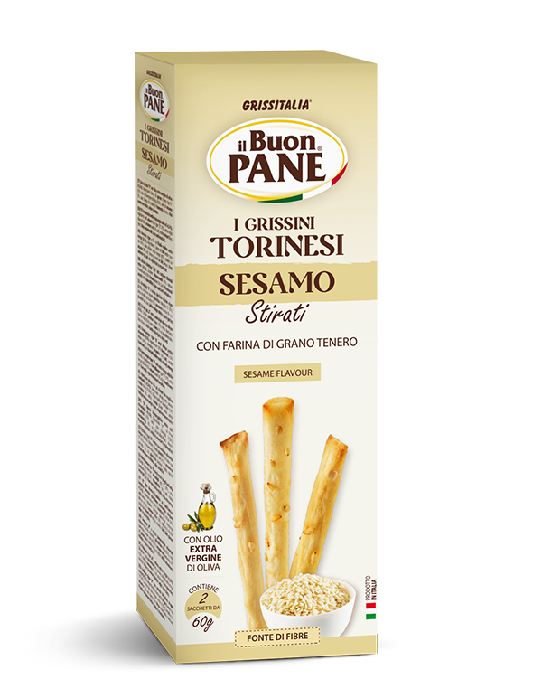 Grissitalia - Grissini Torinesi Stirati al Sesamo - 4.3oz
