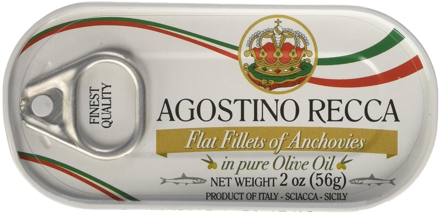 Agostino Recca - Anchovies Fillet in Olive Oil Sleeve - 2 oz