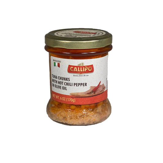Callipo-Tuna Chunks with Hot Chili Pepper in Olive Oil-170gr