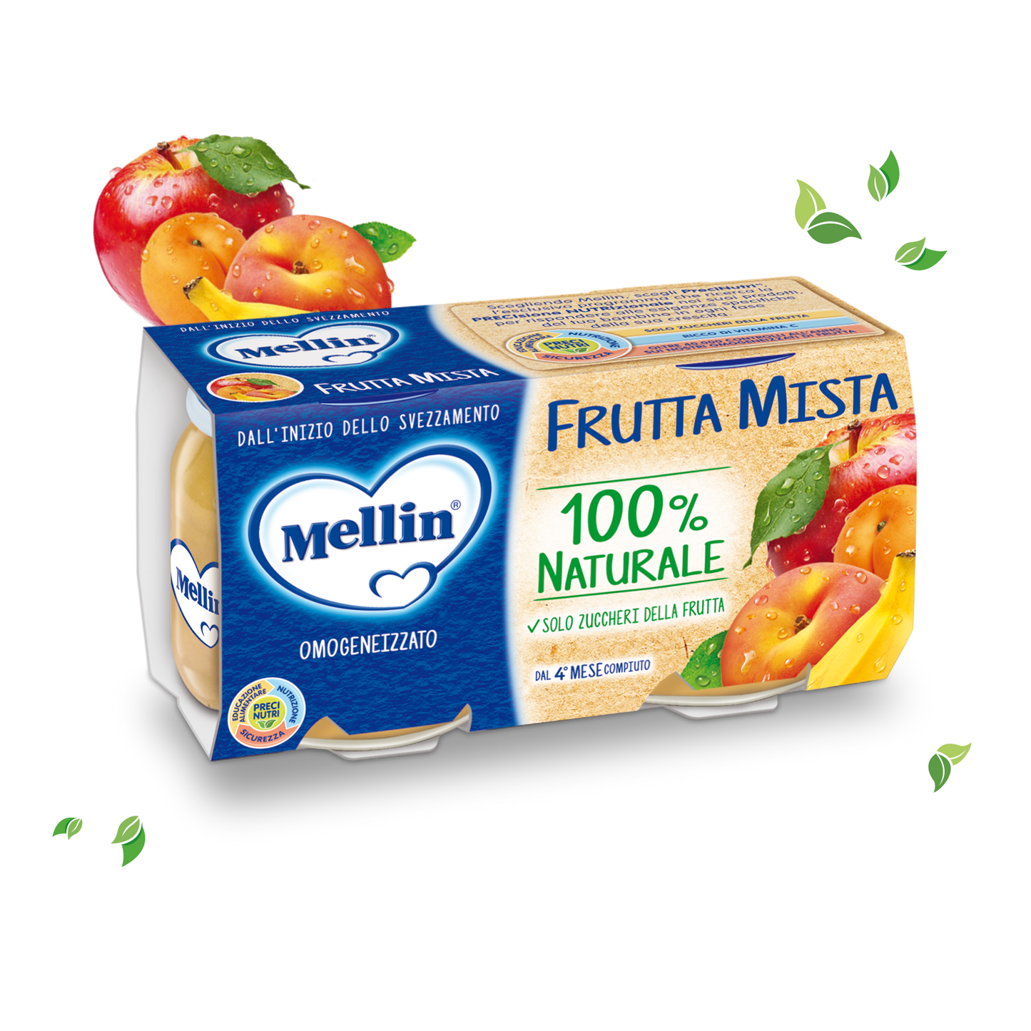 Mellin - Omogeneizzato alla Frutta Mista - 2/100g
