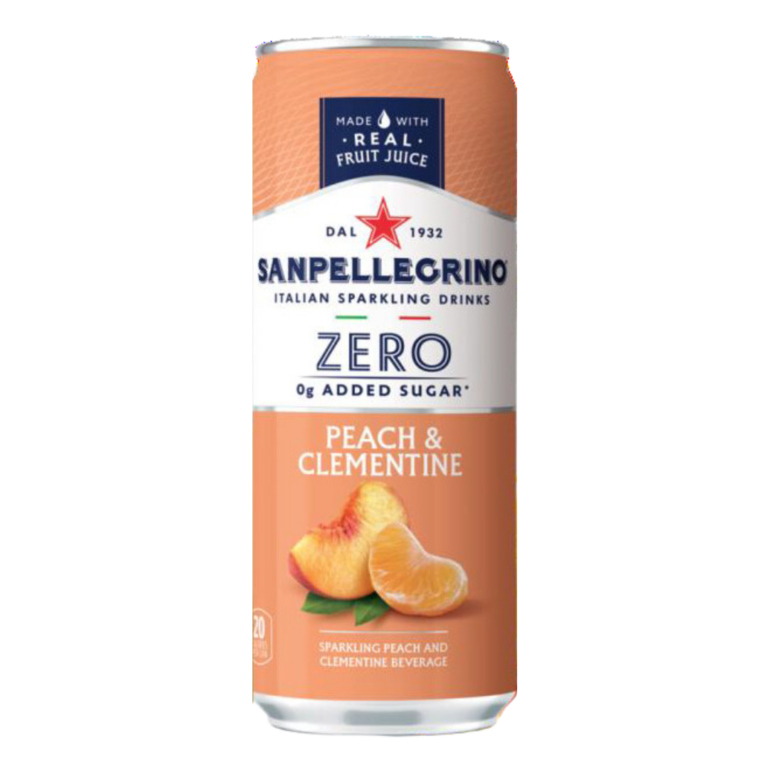 San Pellegrino - Italian Sparkling Drinks Peach & Clementine Zero Added Sugar - 6 cans / 330 ml