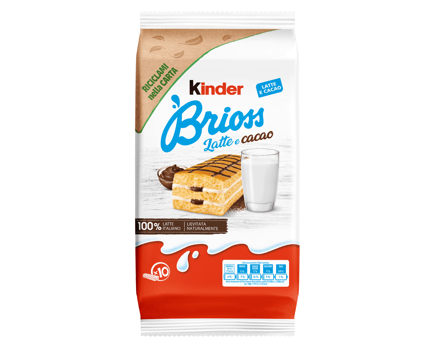 Kinder - Brioss Latte e Cacao - 10/280g