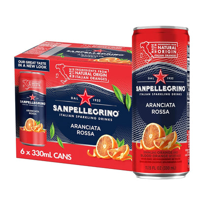 San Pellegrino - Italian Sparkling Drinks - Arancia Rossa - 6 cans / 330 ml